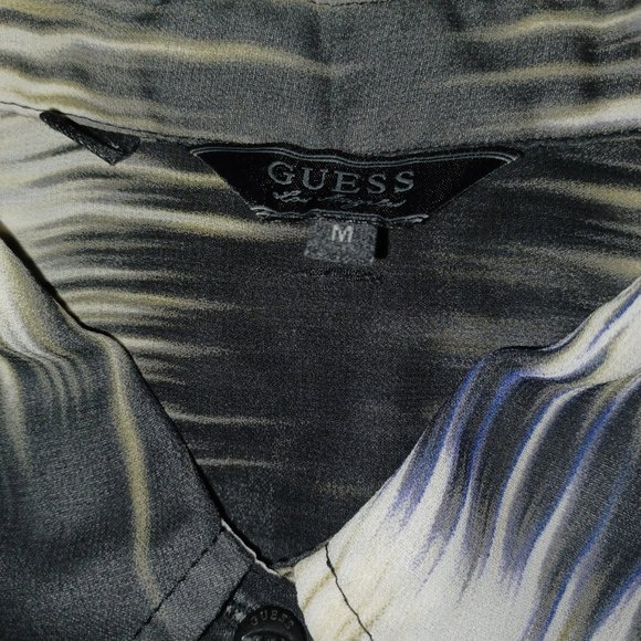 GUESS SHEER BUTTON DOWN WOMEN'S LONG SLEEVE SHIRT - Picture 12 of 12